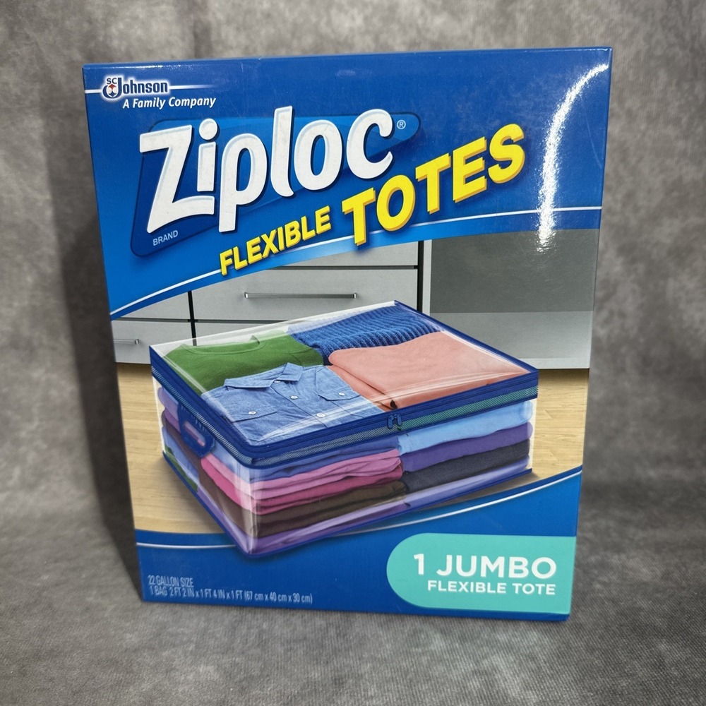 NEW Ziploc Flexible Totes Jumbo 22 Gallon Bag‎ 1 Count OEM Sealed